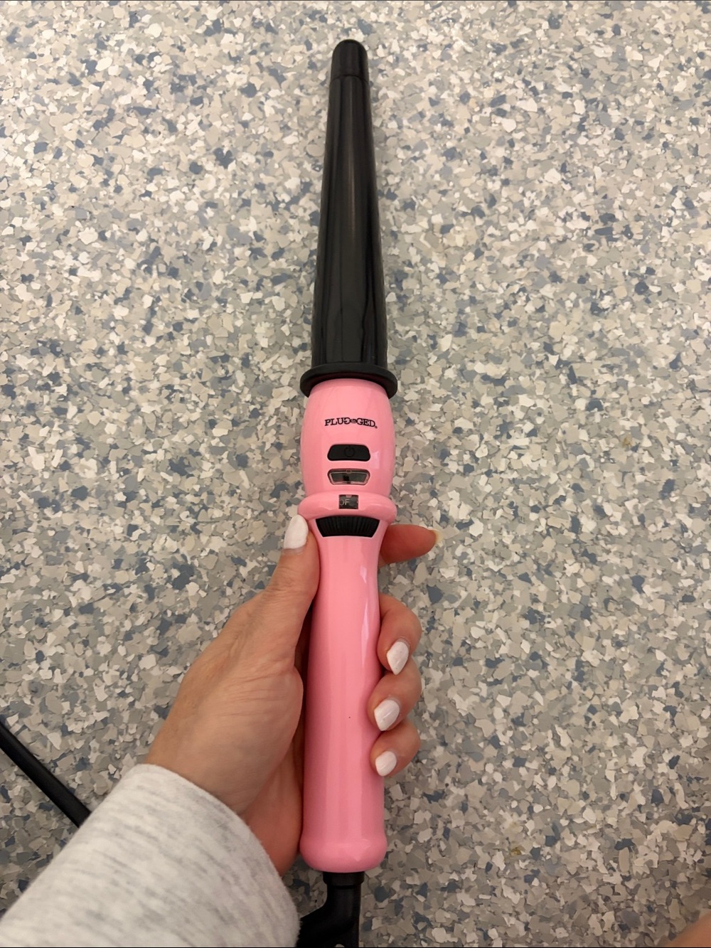 Pink Plug ged Tapered Curling Wand - 1" to 0.5"
